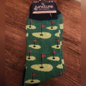 Juncture Green Golf Pattern Men's Socks